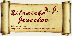 Milomirka Jeneckov vizit kartica